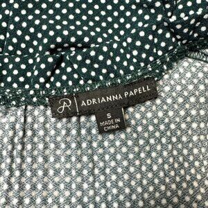 NWOT Adrianna Papell Three Quarter Sleeve Teal Polka Dot Blouse Size S